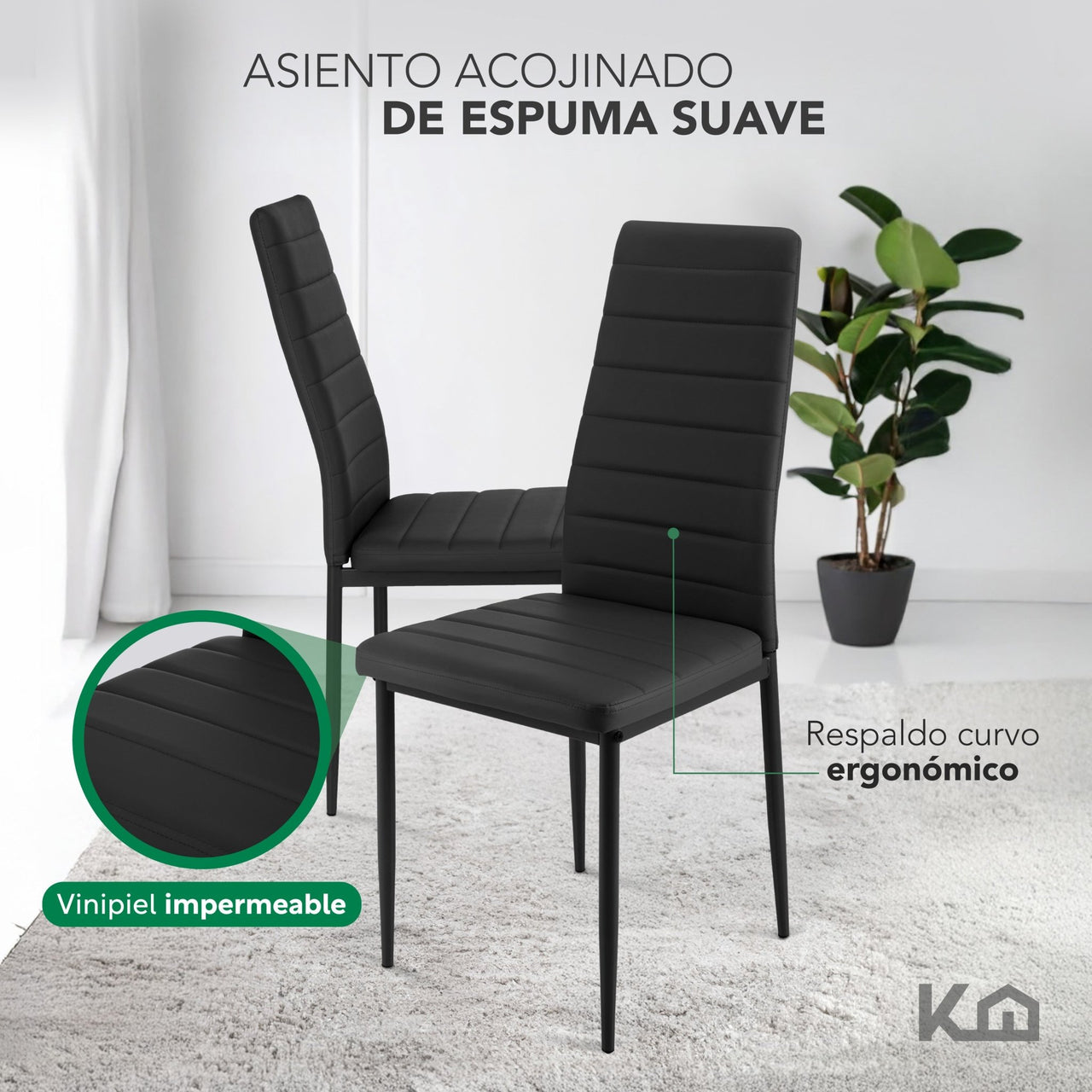 Juego De Comedor 6 Sillas y Mesa De Vidrio Templado Moderno