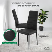 Thumbnail for Juego De Comedor 6 Sillas y Mesa De Vidrio Templado Moderno