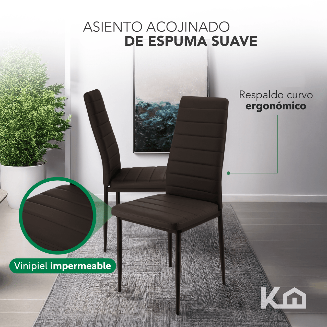 Juego De Comedor 6 Sillas y Mesa De Vidrio Templado Moderno