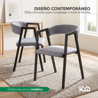 Thumbnail for Juego de Comedor 6 Sillas y Mesa Rectangular Madera Metal
