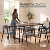 Thumbnail for Juego de Comedor 6 Sillas y Mesa Rectangular Madera Metal