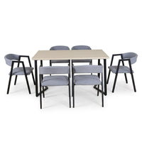 Thumbnail for Juego de Comedor 6 Sillas y Mesa Rectangular Madera Metal