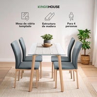 Thumbnail for Juego De Comedor Con 4 Sillas Tapizadas Estilo Compacto