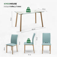 Thumbnail for Juego De Comedor Con 4 Sillas Tapizadas Estilo Compacto