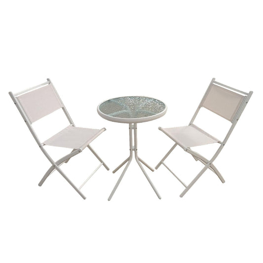 Juego De Comedor Mueble Exterior Para Jardín Mesa y 2 SillasGARDENSET3-BEI