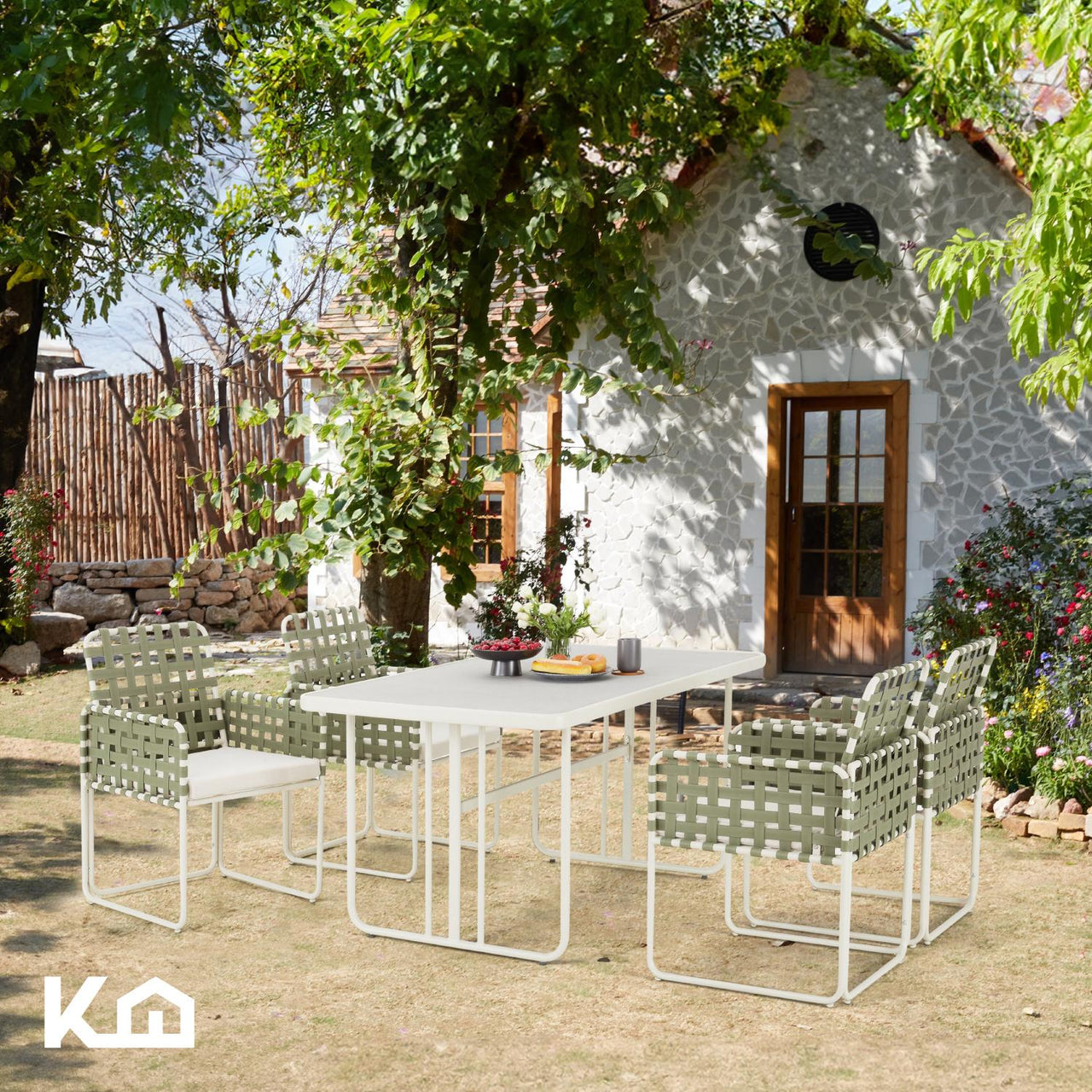 Juego De Comedor Sillas Mesa Para Jardín Rattan Sunset 5 Pzs