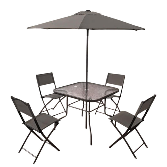 Juego De Jardin 6 Piezas Sillas Exterior Mesa Con SombrillaGDSGREEN6 - GRO