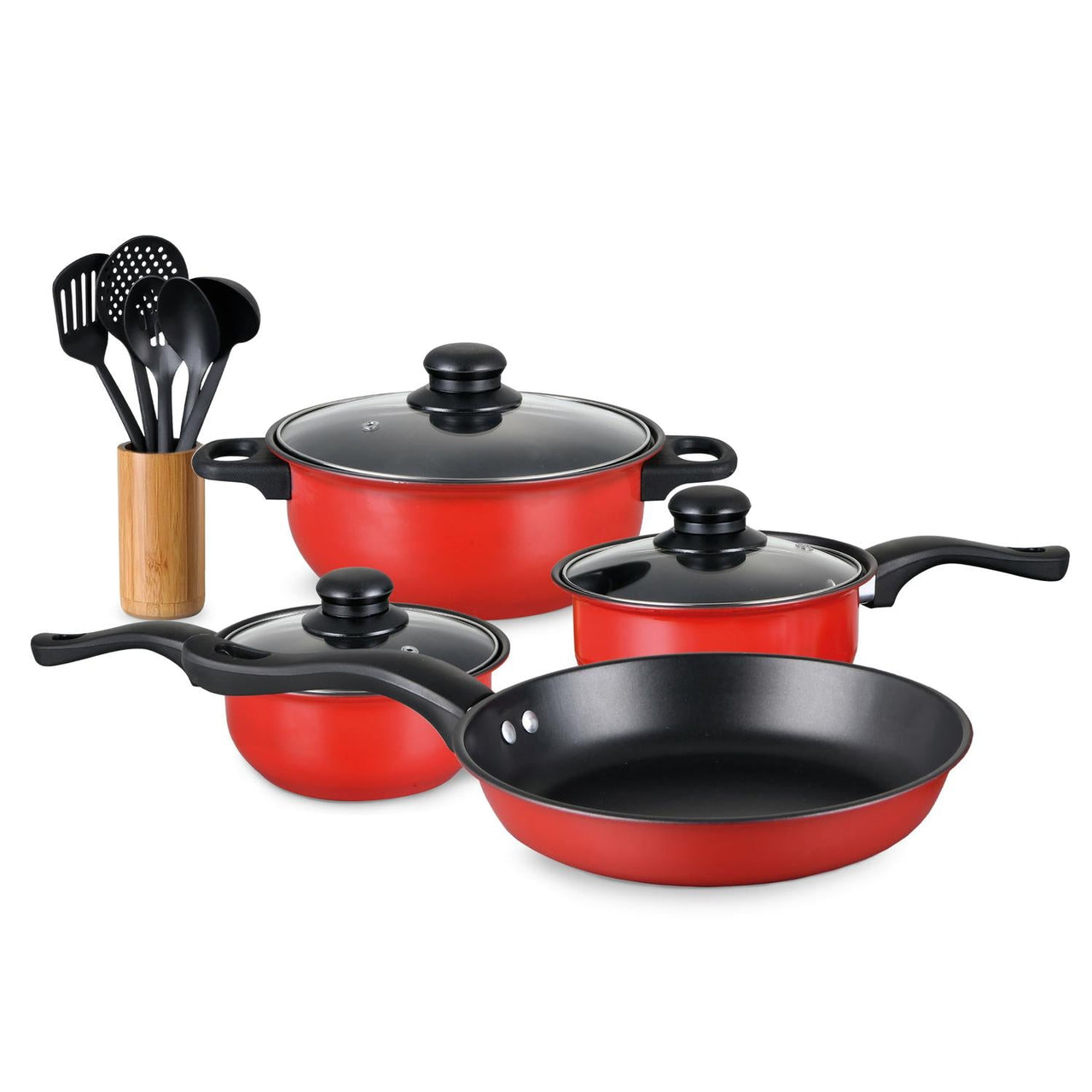 Juego de Ollas, Sartenes y Utensilios de Cocina 16 Pzas