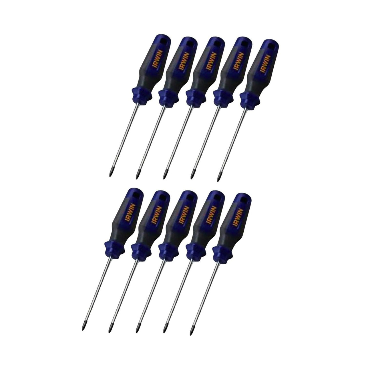 Juego Desarmadores De Punta 10 Piezas Mango Ergonómico Irwin