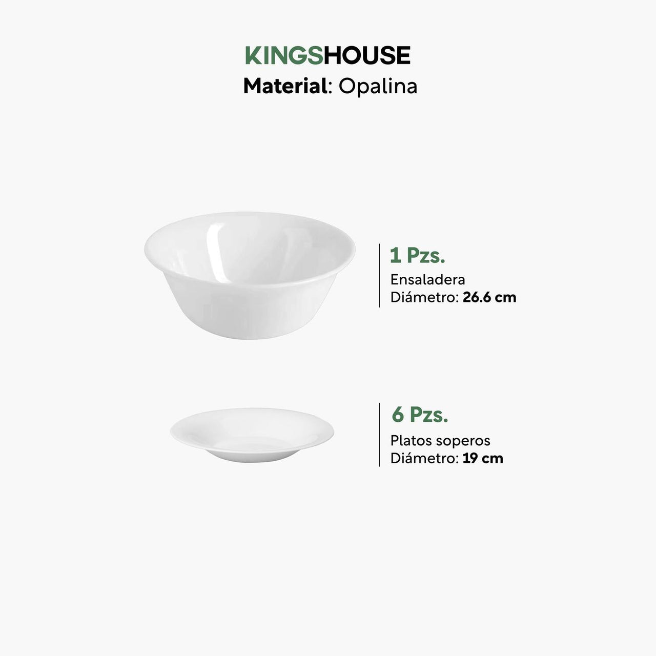 Juego Vajilla de Opalina Moderna 25 Piezas 6 personas