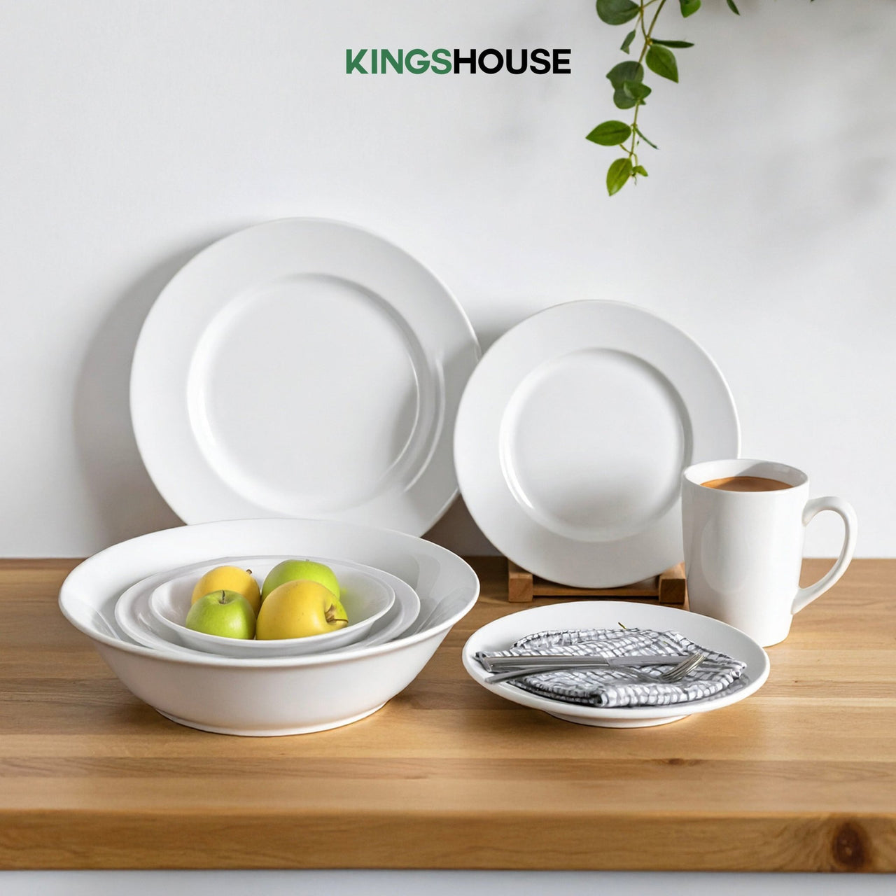 Juego Vajillas 62 Pzas Moderna Opal Cuadrada 12 personas Somos