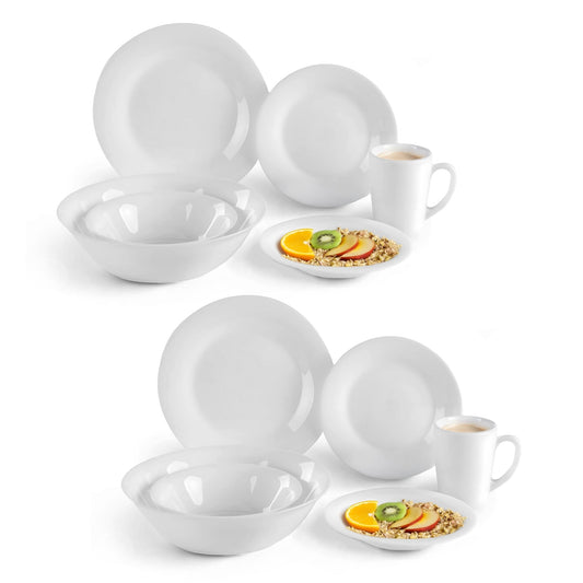 Juego Vajilla de Opalina Moderna 62 Piezas 12 personasOPAL31 - BLA - 2