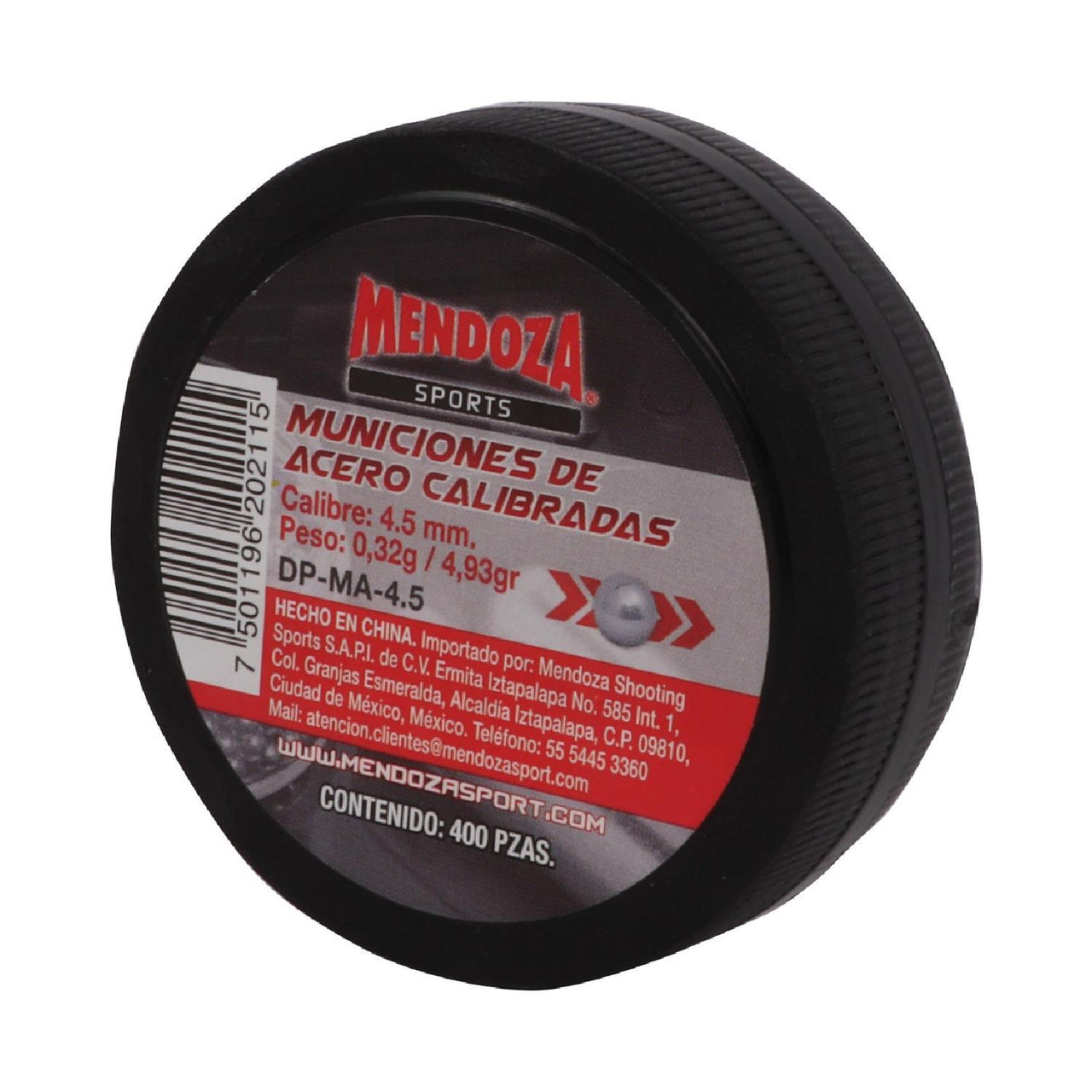 Kit 5 Municion Calibrada De Acero DP-MA-4.5 Mendoza 400 Pzs