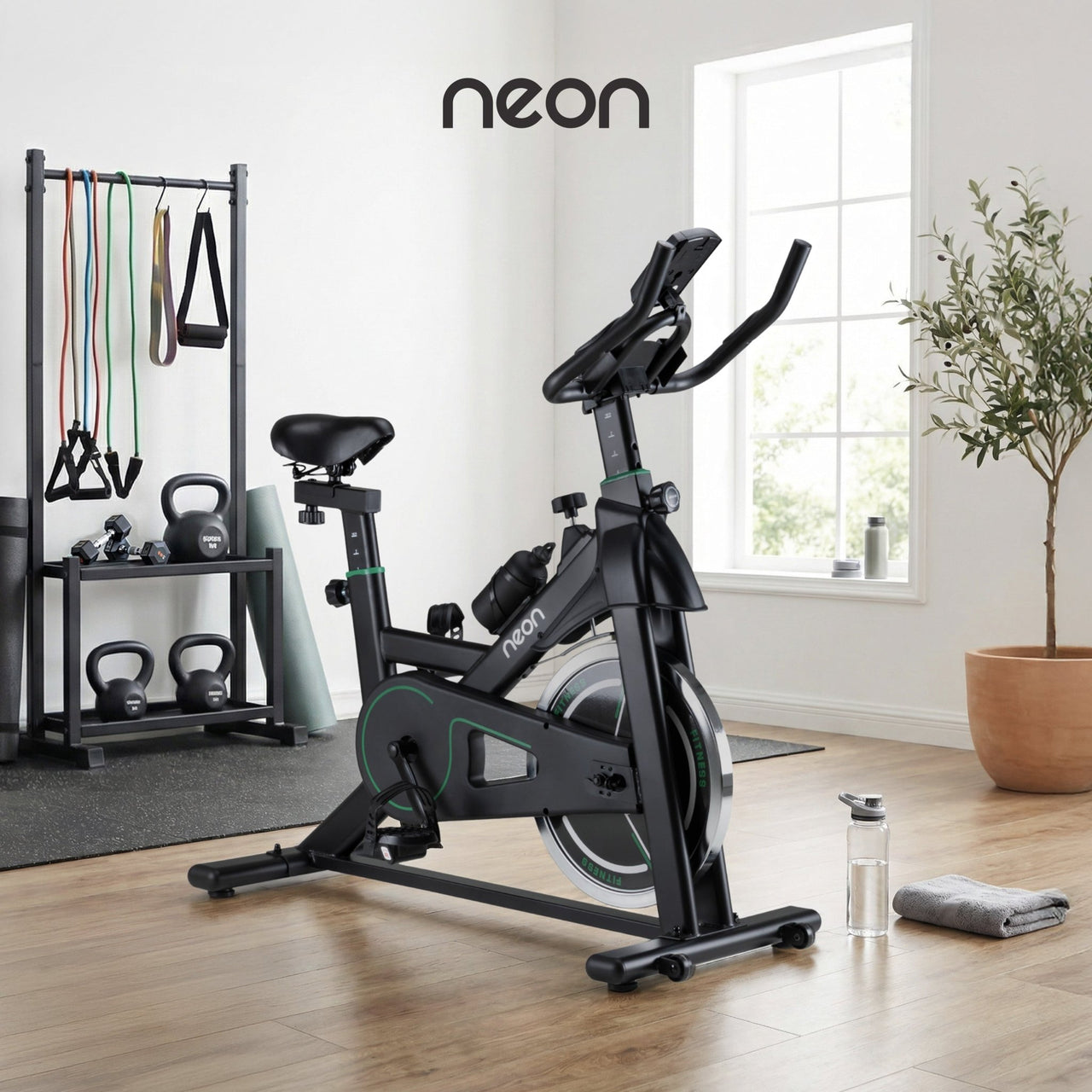 Kit Bicicleta Spinning + Cuerdas Saltar + Cintas Deportivas