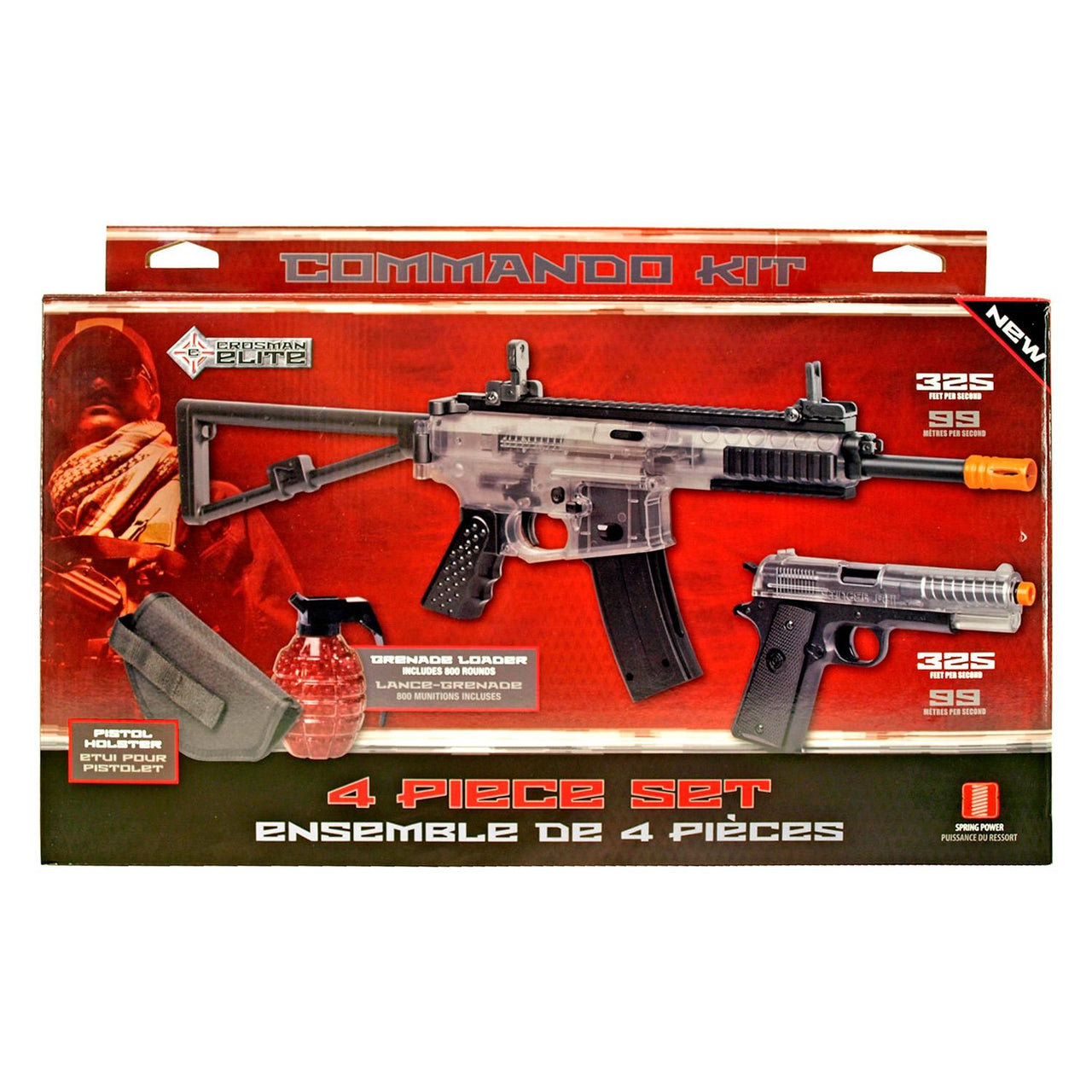 Kit Rifle Aire Comprimido Pistola Airsoft Transparente Elite