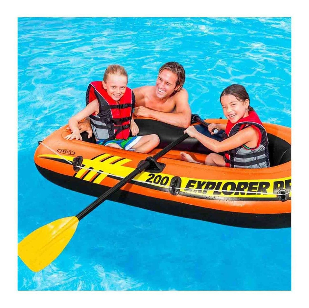 Lancha Inflable Alberca Explorer Pro 200 Remos + Bomba Intex