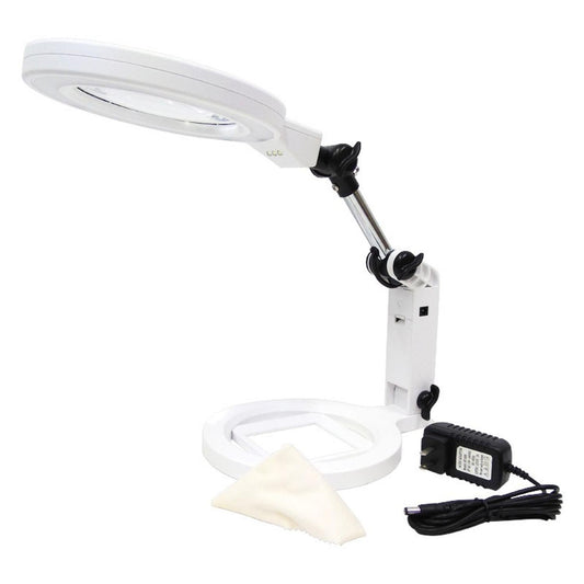 Lupa Plegable Con Soporte 120 Mm 2x A 5x Con 3 Leds Obi260513