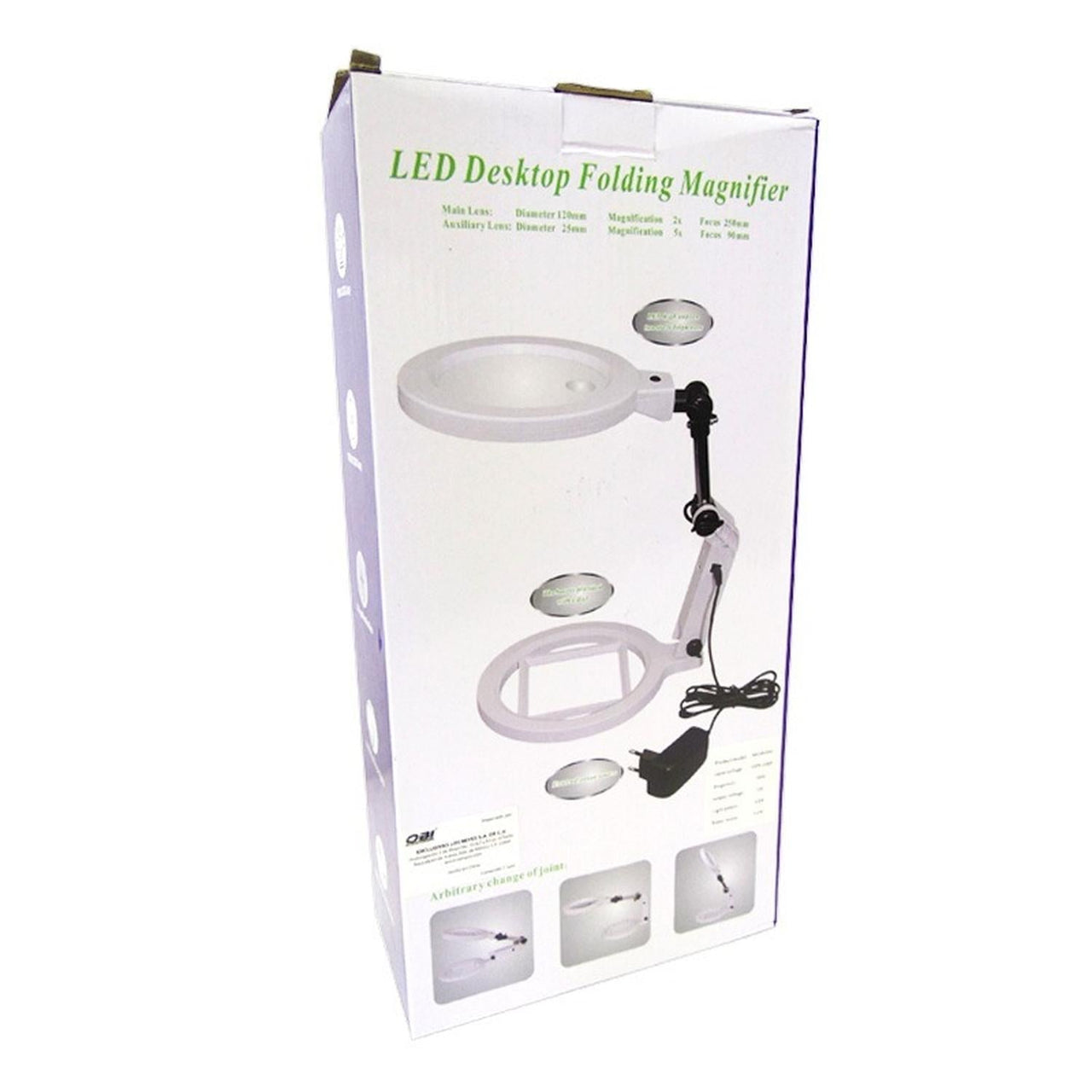 Lupa Plegable Con Soporte 120 Mm 2x A 5x Con 3 Leds Obi