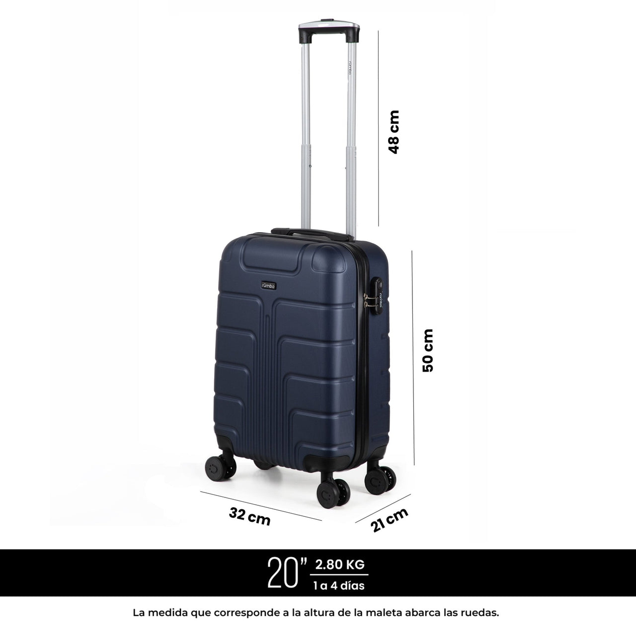 Maleta Rumbo 20” Carry On 10 kg Ligera con Candado