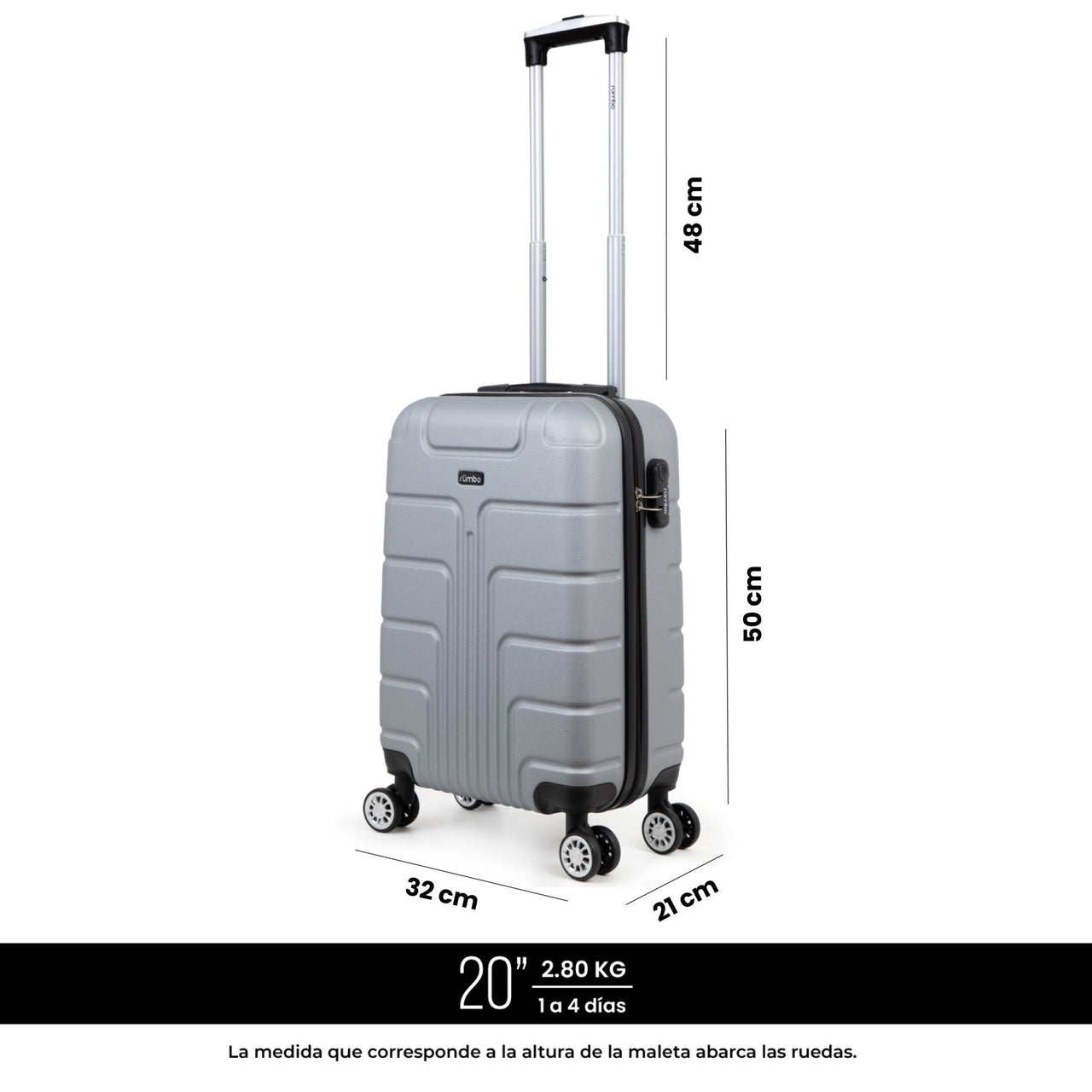 Maleta Rumbo 20” Carry On 10 kg Ligera con Candado