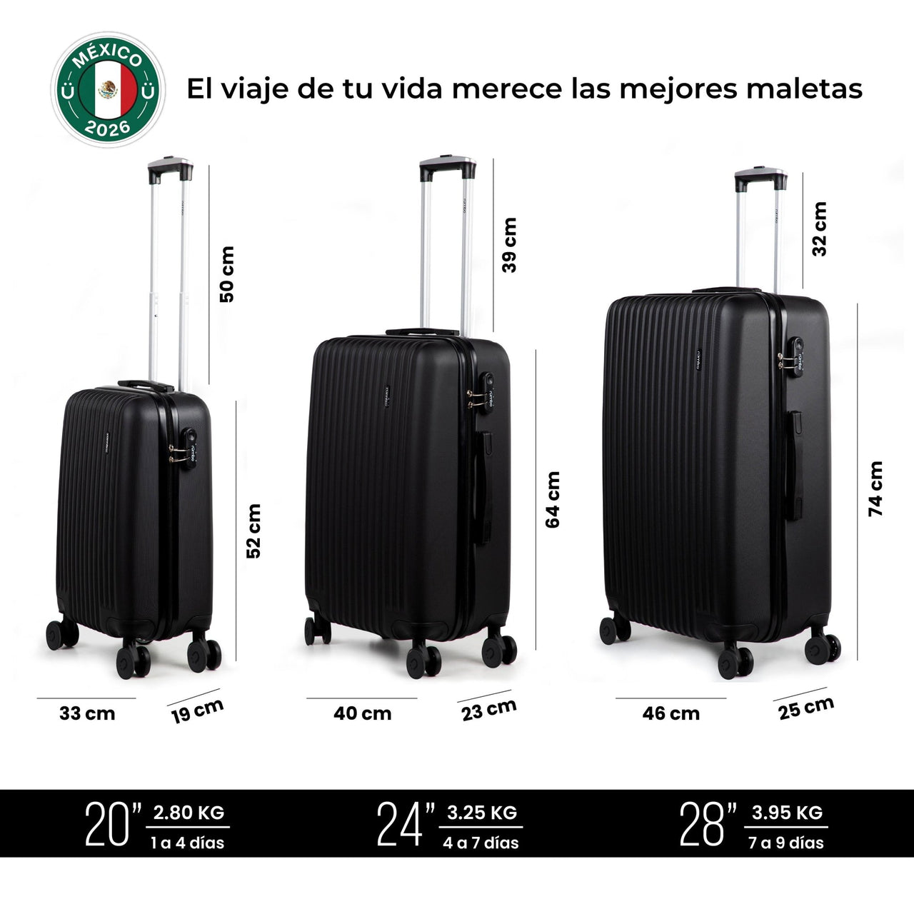 Maletas de Viaje 20”, 24” y 28” con Stickers