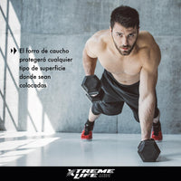 Thumbnail for Mancuernas Hexagonal Par 30Lbs Pesas Para Ejercicio Caucho