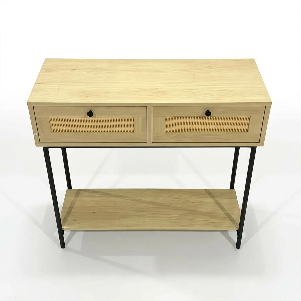 Mesa Auxiliar Consola para Sala Recibidor Madera y Metal