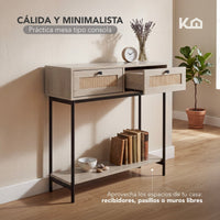 Thumbnail for Mesa Auxiliar Consola para Sala Recibidor Madera y Metal