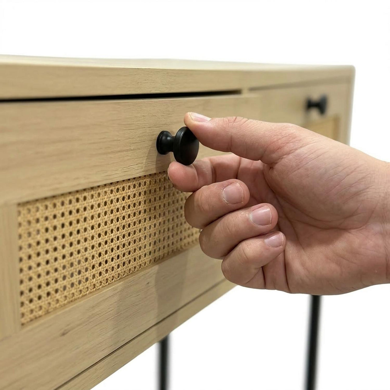 Mesa Auxiliar Consola para Sala Recibidor Madera y Metal
