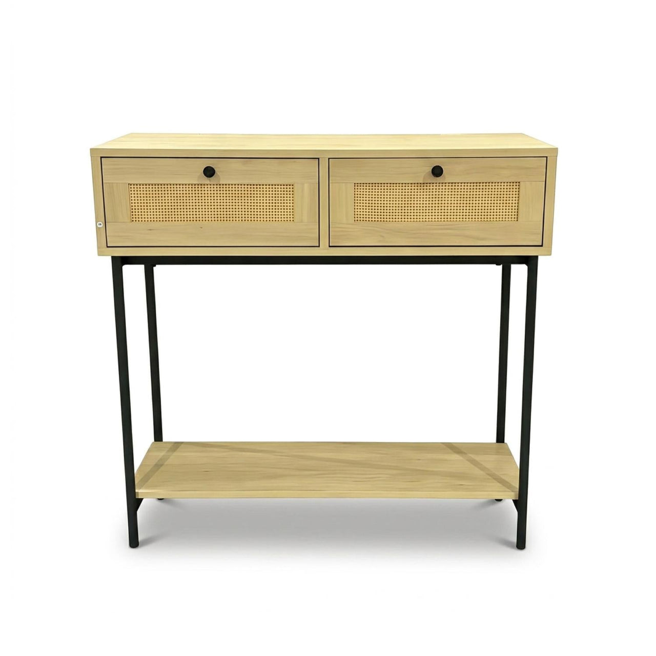 Mesa Auxiliar Consola para Sala Recibidor Madera y Metal