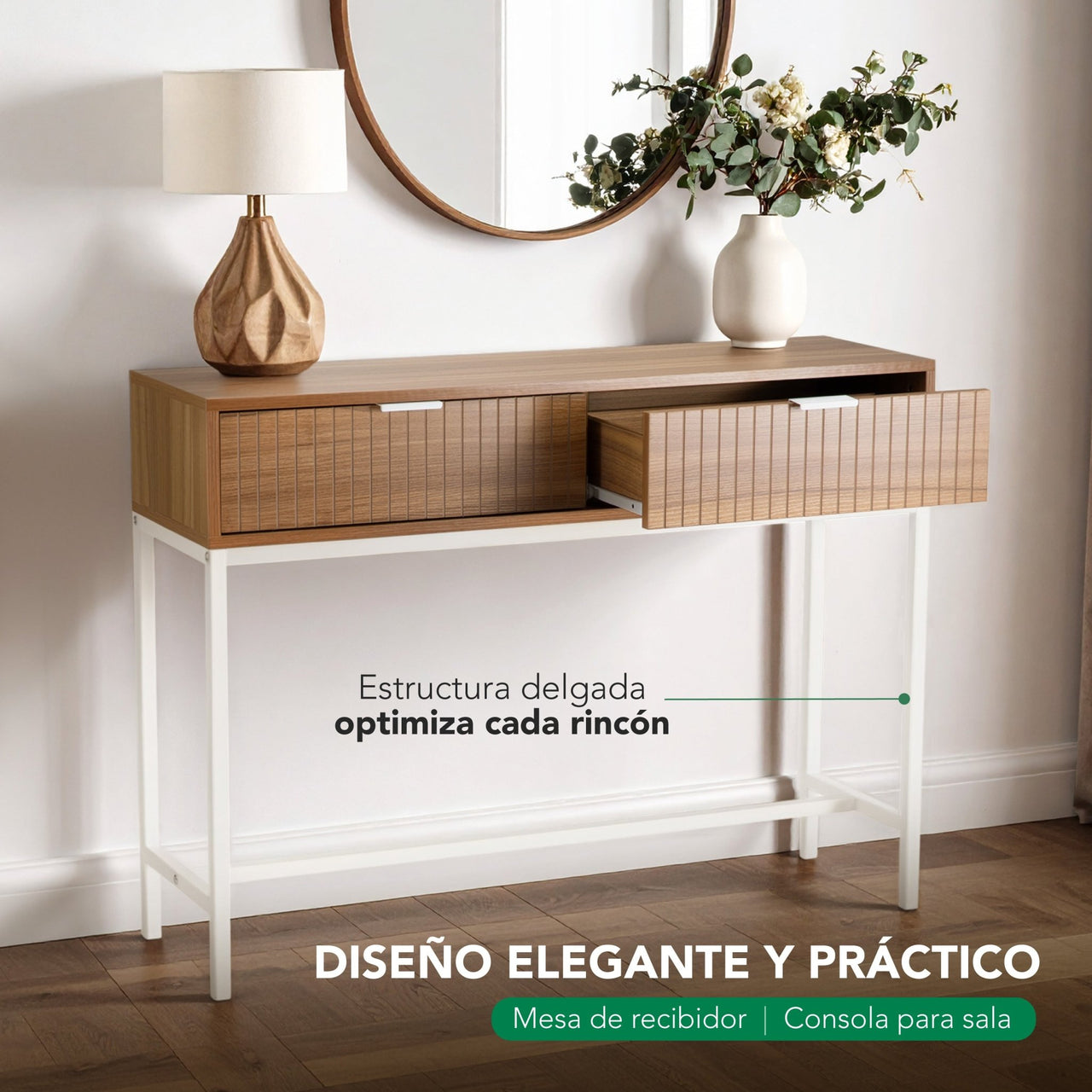 Mesa Consola Recibidor Clara Para Sala Recámara Minimalista
