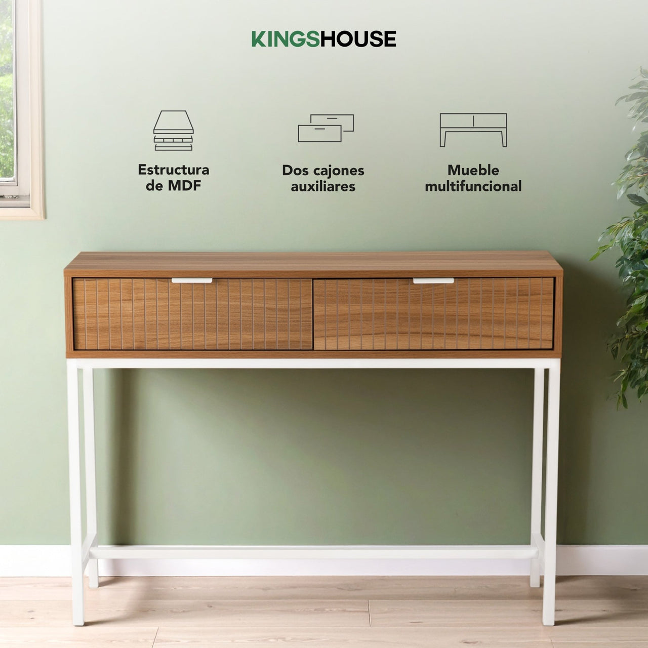 Mesa Consola Recibidor Clara Para Sala Recámara Minimalista