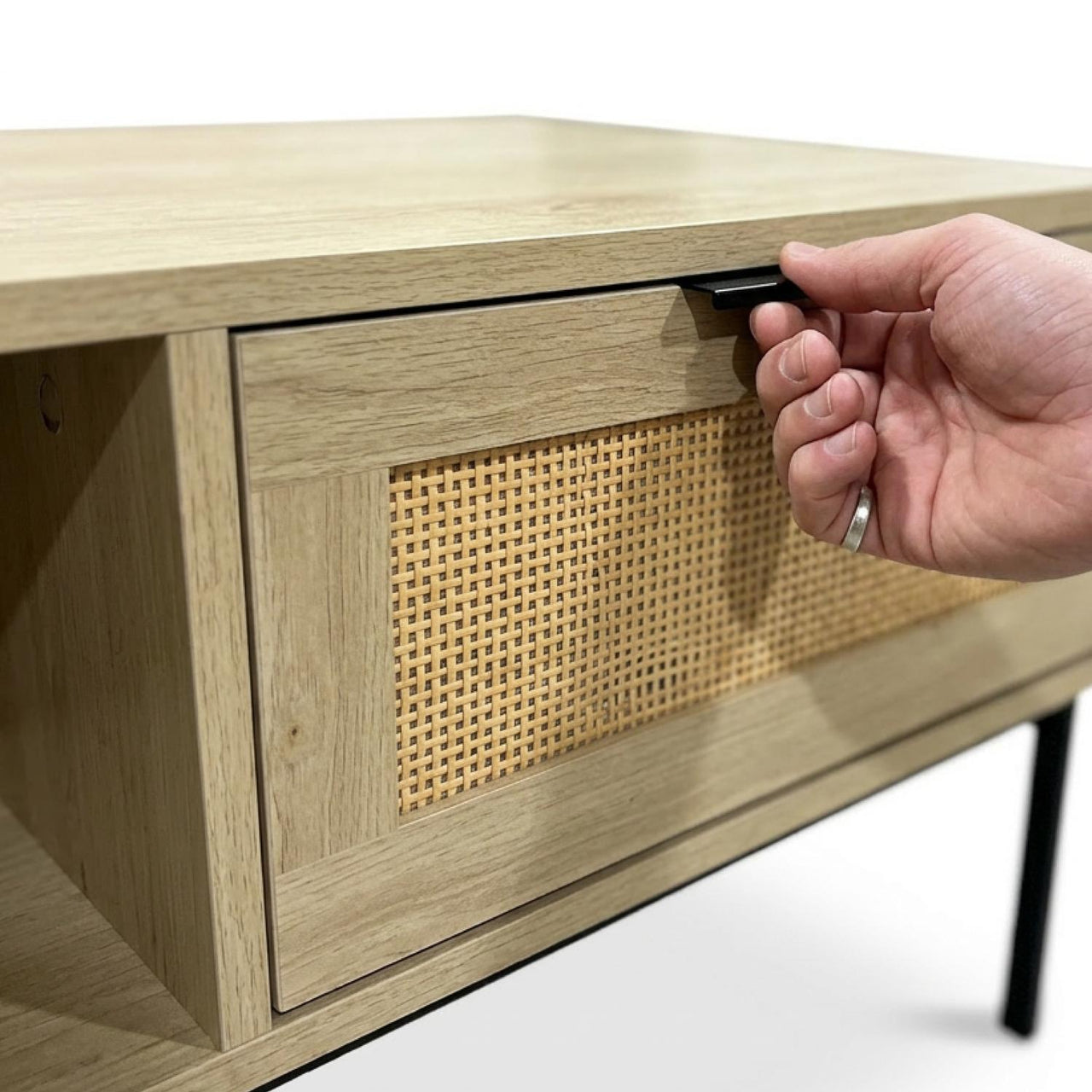 Mesa de Centro Auxiliar de Madera y Metal Minimalista