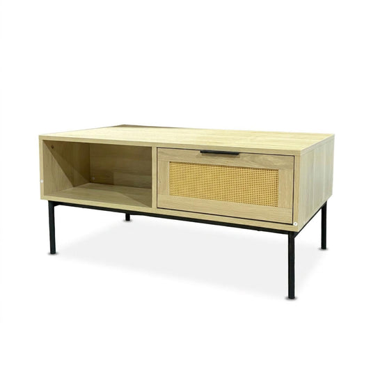 Mesa de Centro Auxiliar de Madera y Metal MinimalistaTABL-RATN1