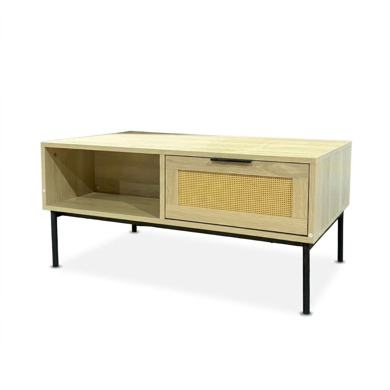Mesa de Centro Auxiliar de Madera y Metal Minimalista