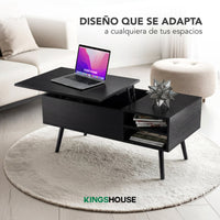 Thumbnail for Mesa de Centro Elevable de Madera con Almacenamiento Oculto