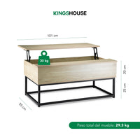 Thumbnail for Mesa De Centro Elevable Montan Almacenamiento Interno Madera