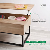 Thumbnail for Mesa De Centro Elevable Montan Almacenamiento Interno Madera