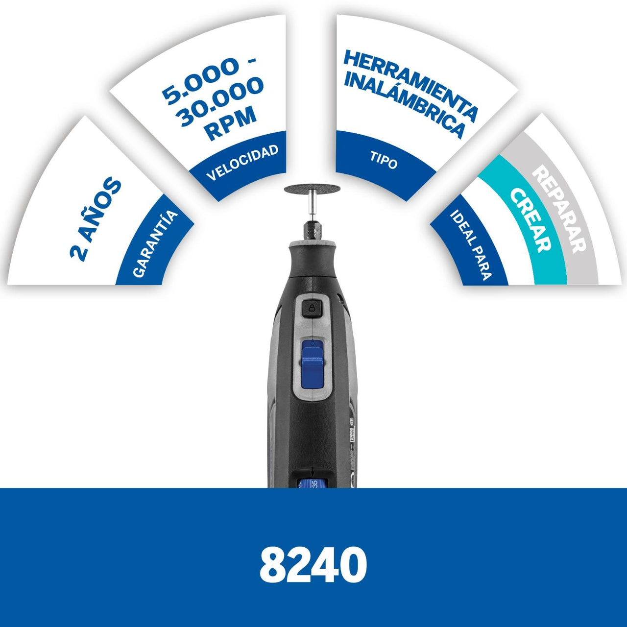 Mototool Dremel Mini Taladro Electrico Con 5 Accesorios