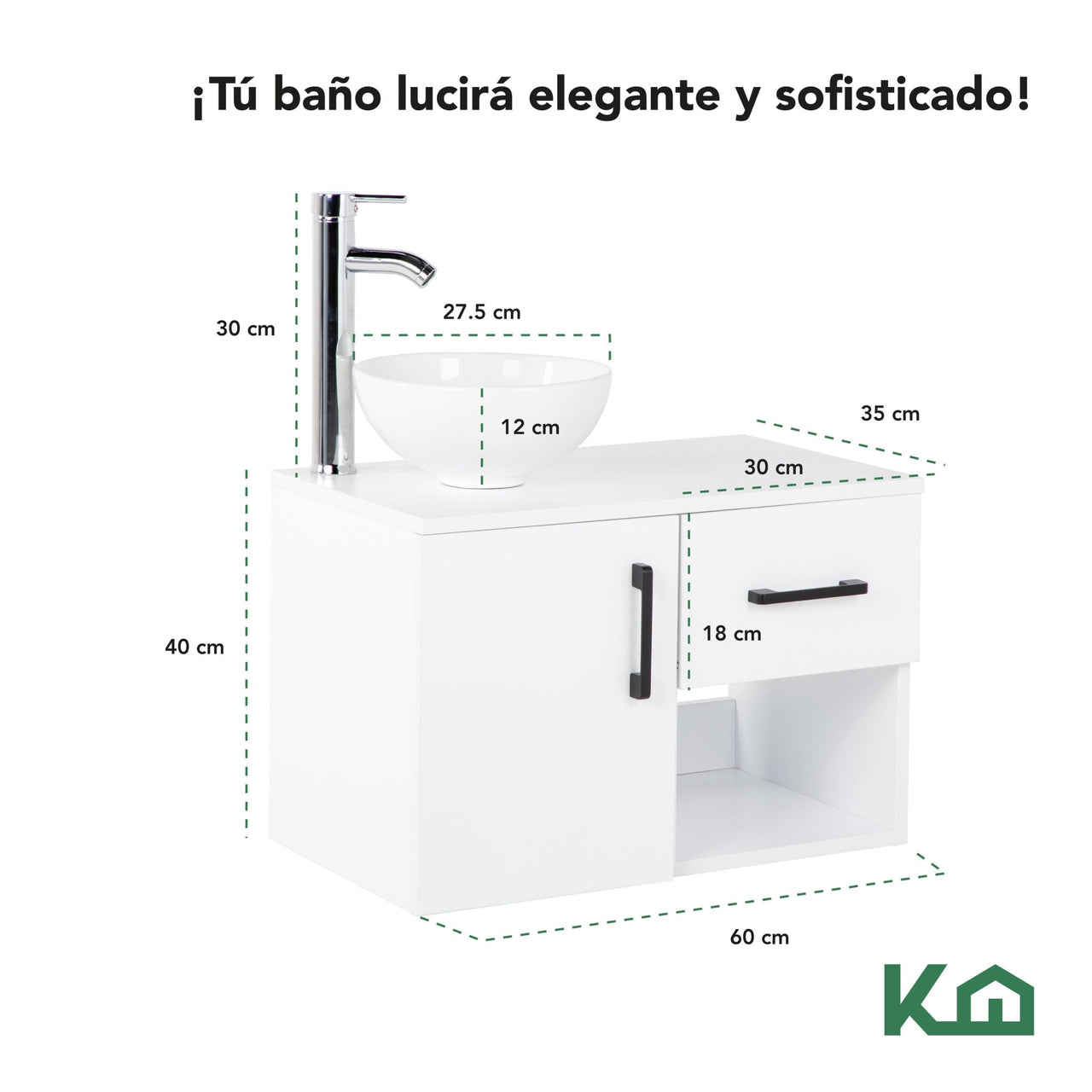 Mueble Kit Para Baño Gabinete Organizador Lavamano Monomando