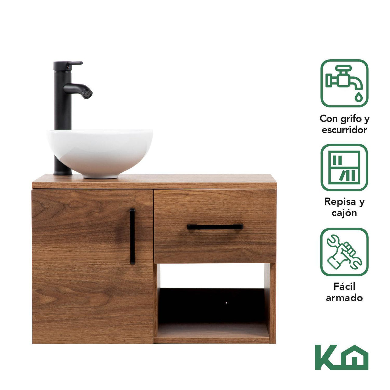 Mueble Kit Para Baño Gabinete Organizador Lavamano Monomando