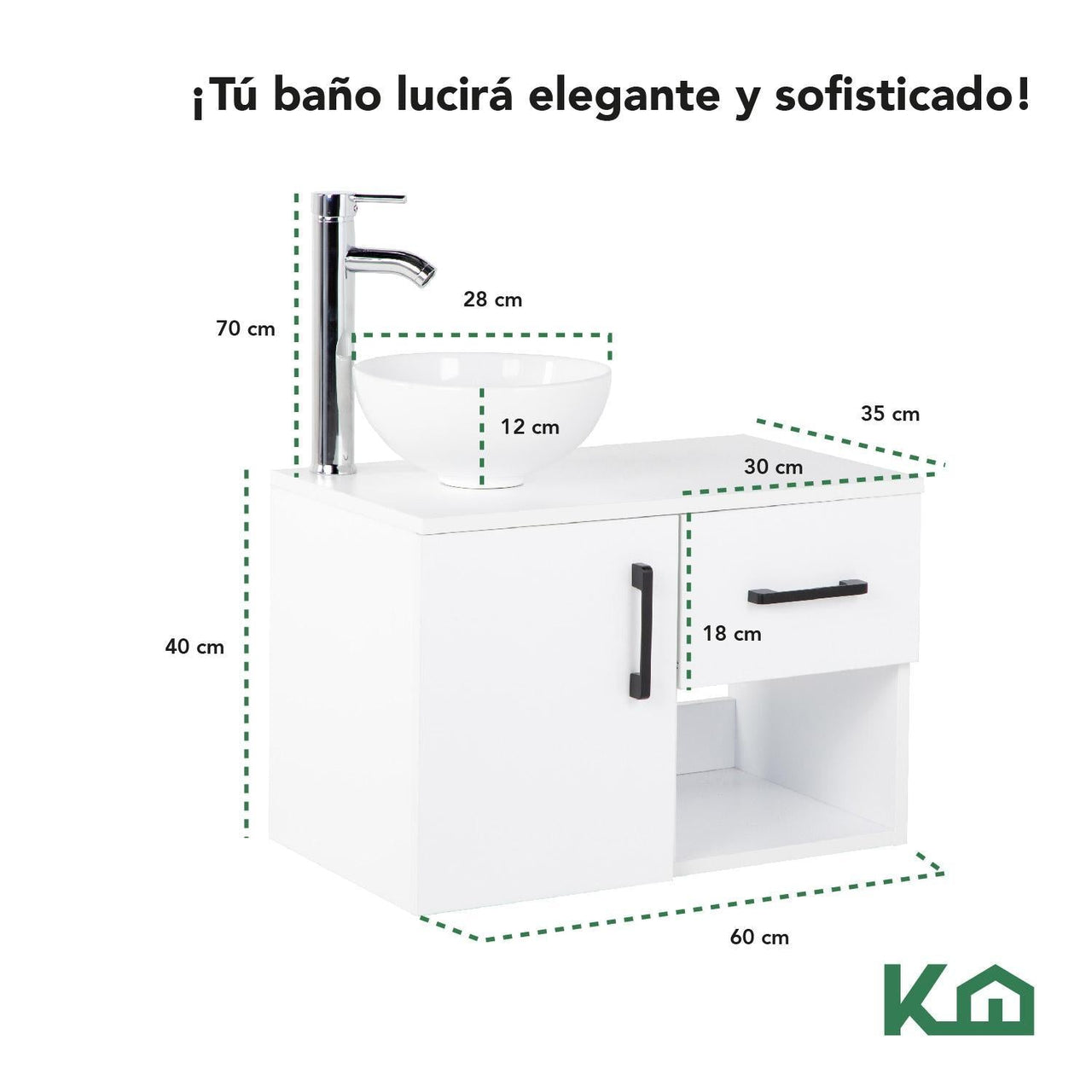 Mueble Kit Para Baño Gabinete Organizador Lavamano Monomando