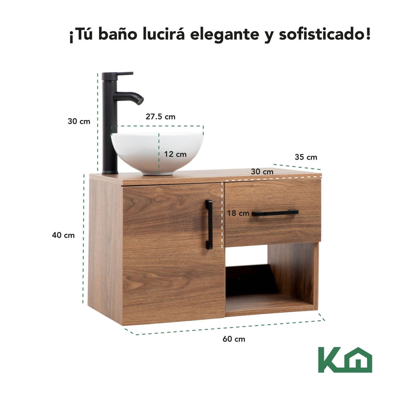 Mueble Kit Para Baño Gabinete Organizador Lavamano Monomando