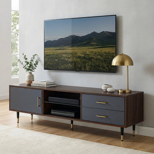 Mueble Organizador para TV 55” Tipo Cómoda Vintage MDFTABL-MONTAN3-MAD