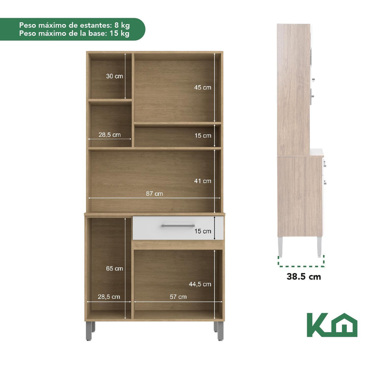 Mueble Rack Cocina Multiuso Alacena 6 Repisas Madera Estante