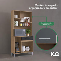 Thumbnail for Mueble Rack Cocina Multiuso Alacena 6 Repisas Madera Estante