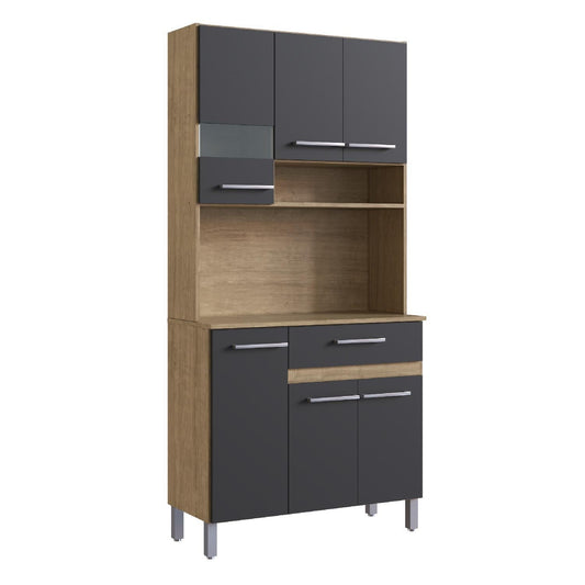 Mueble Rack Cocina Multiuso Alacena 6 Repisas Madera EstanteRACKMU6 - NEG