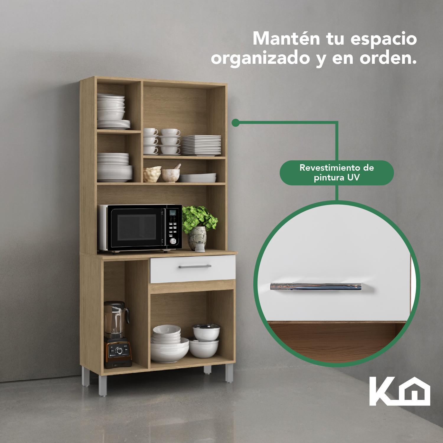 Mueble Rack Cocina Multiuso Alacena 6 Repisas Madera Estante - Somos Reyes
