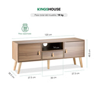 Thumbnail for Mueble TV 55” Estilo Moderno con Repisas Prácticas