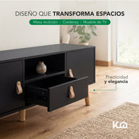 Thumbnail for Mueble TV 55” Estilo Moderno con Repisas Prácticas